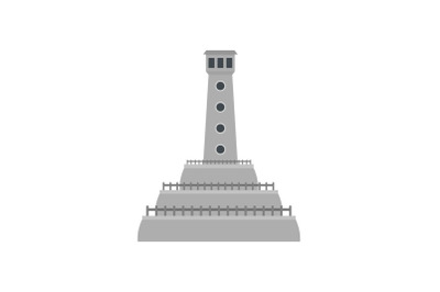 Stone lighthouse icon, flat style