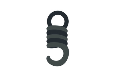 Elastic coil icon, flat style