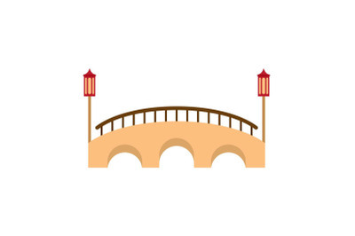 Bridge icon, flat style