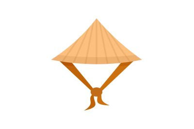 Taiwan conic hat icon, flat style