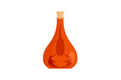 Scorpion in bottle icon, flat style