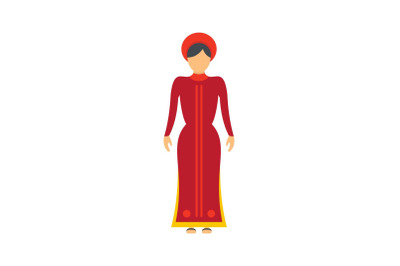 Vietnam woman icon, flat style