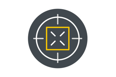 Hunting gun aim icon, flat style