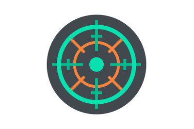 Gun target icon, flat style