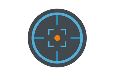 Modern gun target icon, flat style