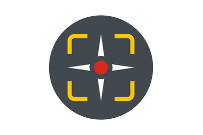 Fighter target icon, flat style