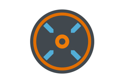 Circle aim target icon, flat style