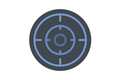 Sniper scope icon, flat style