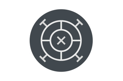 Optical sight icon, flat style