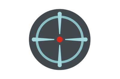 Sniper sight icon, flat style