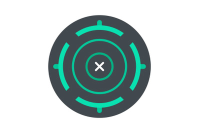 Cross aim target icon, flat style