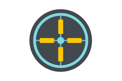 Optical aim sight icon, flat style