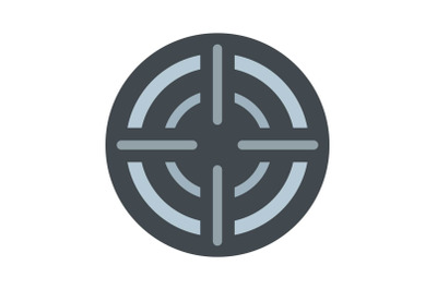 Military aim target icon, flat style