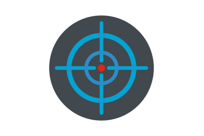 Aim scope target icon, flat style