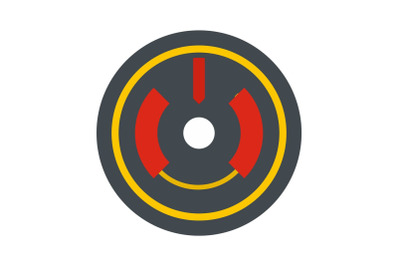 Digital gun aim icon, flat style