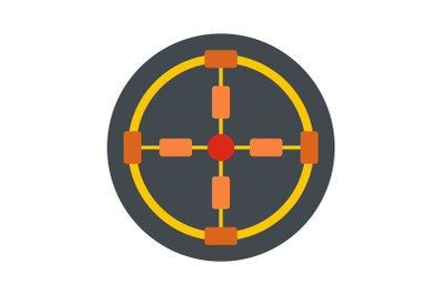 Gun aim icon, flat style