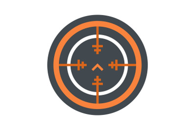 Svd gun aim icon, flat style