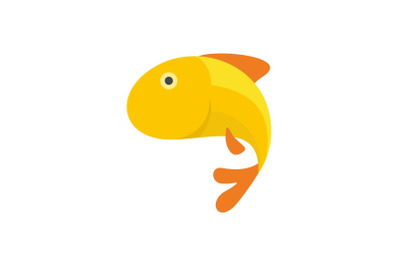Gold fish icon, flat style
