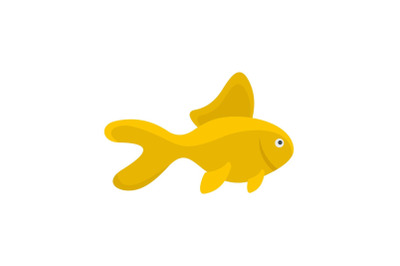 Yellow fish icon, flat style