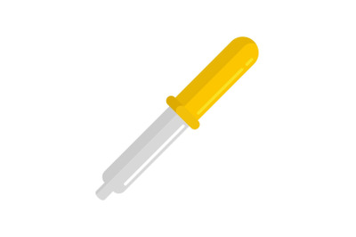 Chemical pipette icon, flat style