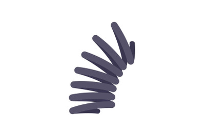 Elastic spring coil icon, flat style