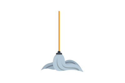 Mop icon, flat style