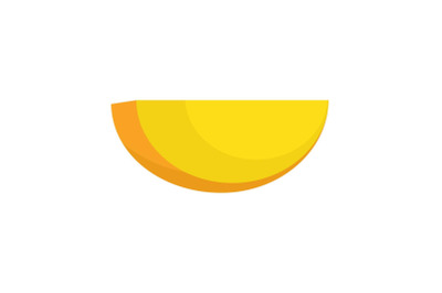 Half of mango icon, flat style