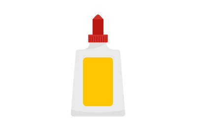 Glue bottle icon, flat style