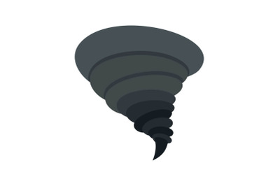 Storm tornado icon, flat style