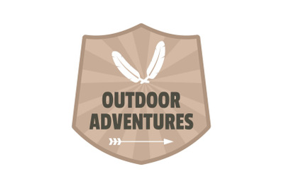 Outdoor adventures logo, flat style