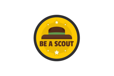 Be a scout hat logo, flat style