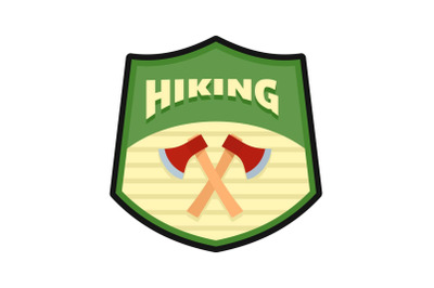 Hiking logo, flat style