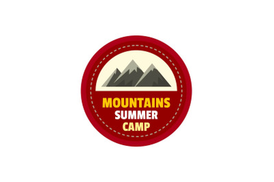 Mountains summer camp logo, flat style