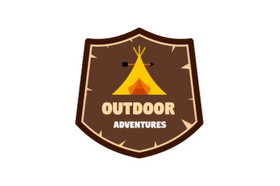 Outdoor new adventures logo, flat style