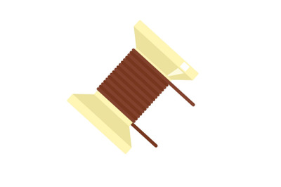 Magnetic spring coil icon, flat style