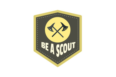 Be a scout axe logo, flat style
