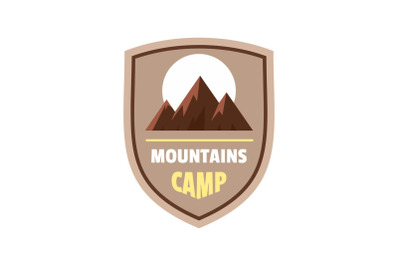 Mountains camp logo, flat style