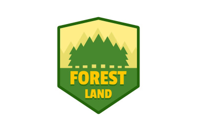 Forest land logo, flat style
