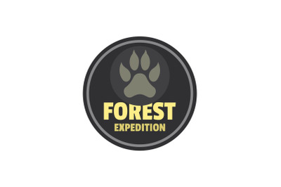 Forest expedition logo, flat style