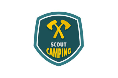 Scout camping logo, flat style