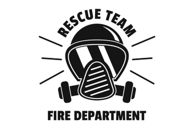Firefighter mask logo, simple style