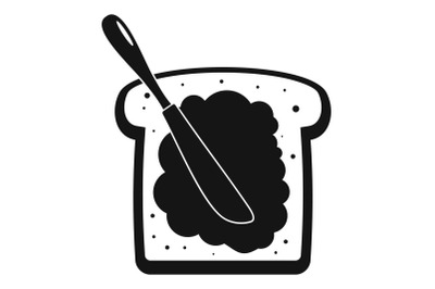 Butter on bread icon, simple style