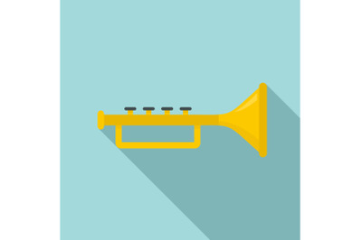 Trumpet icon, flat style