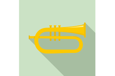 Bass trumpet icon, flat style