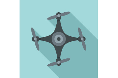 Top view drone icon, flat style