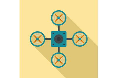 Top blue drone icon, flat style