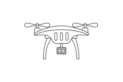 Action camera drone icon, outline style