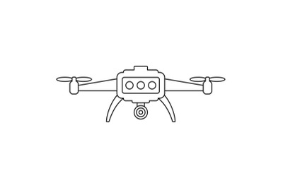 Smart drone icon, outline style