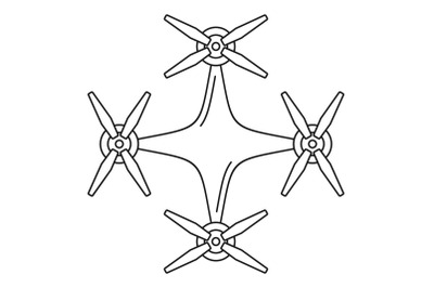 Copter drone icon, outline style