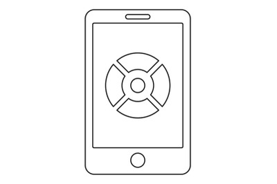 Smartphone drone control icon, outline style